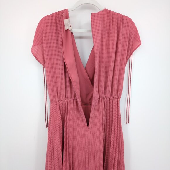 Gal Meets Glam Angelica Pleated Midi Dress Pink Size 8 Feminine‎ Romantic - Picture 8 of 10